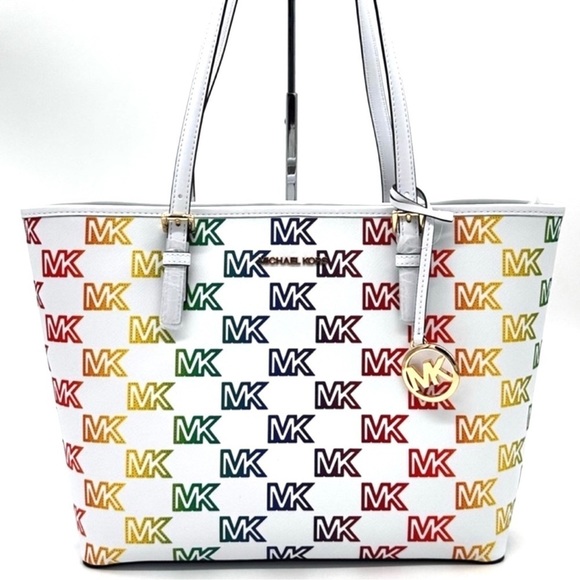 Michael Kors Handbags - Michael Kors Medium Jet Set Travel Shoulder Tote Bag Rainbow